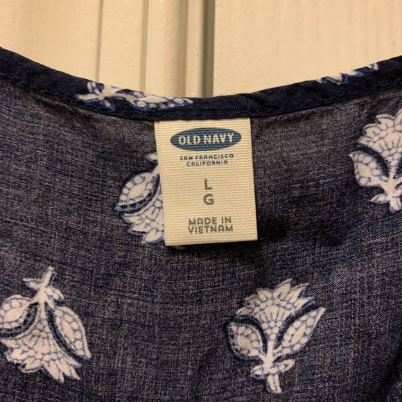 Tank Top Dark Blue w/ Flowers - Picture 3 of 3